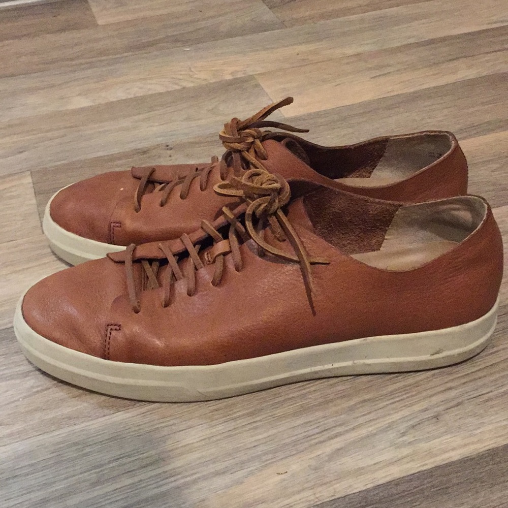 Vince Men’s Luggage Leather Lace Up Sneakers - Picture 2 of 4